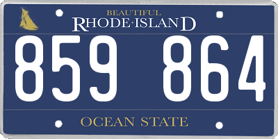 RI license plate 859864