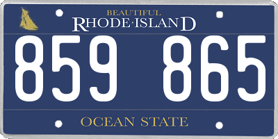 RI license plate 859865