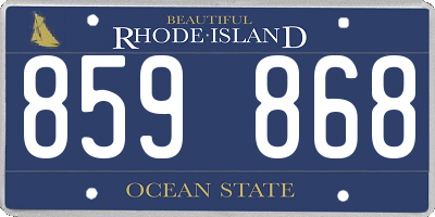 RI license plate 859868