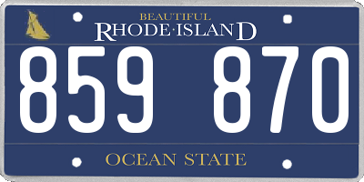 RI license plate 859870