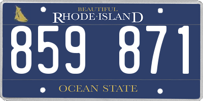 RI license plate 859871