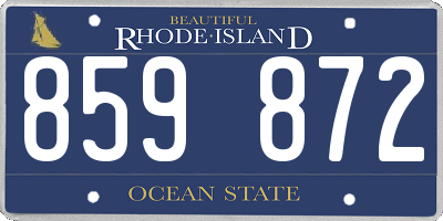 RI license plate 859872