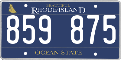 RI license plate 859875