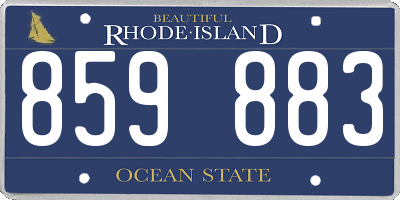 RI license plate 859883