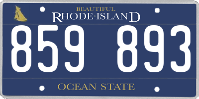 RI license plate 859893