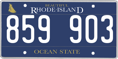 RI license plate 859903