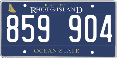 RI license plate 859904