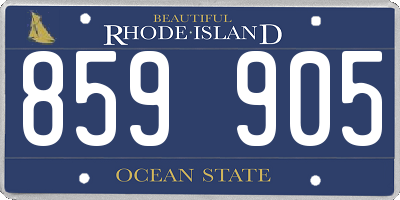 RI license plate 859905
