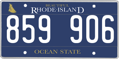 RI license plate 859906