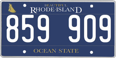 RI license plate 859909