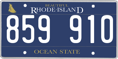 RI license plate 859910