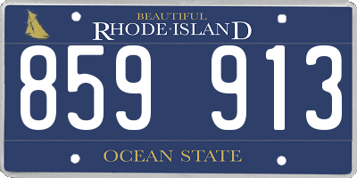RI license plate 859913