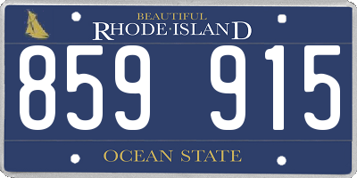 RI license plate 859915