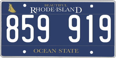 RI license plate 859919