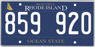 RI license plate 859920