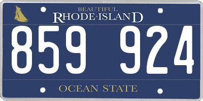 RI license plate 859924