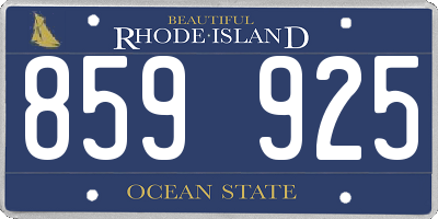 RI license plate 859925