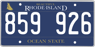 RI license plate 859926