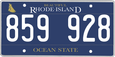 RI license plate 859928