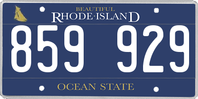 RI license plate 859929
