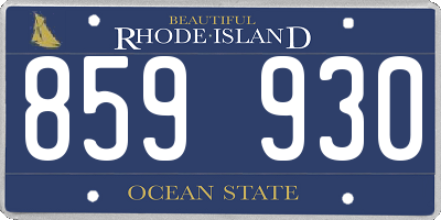 RI license plate 859930