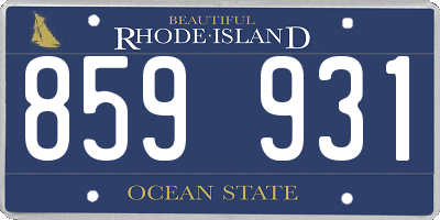 RI license plate 859931