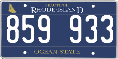 RI license plate 859933