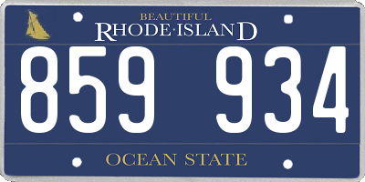 RI license plate 859934