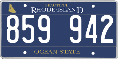 RI license plate 859942
