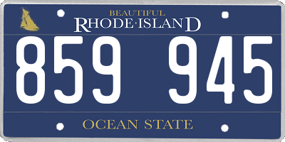 RI license plate 859945