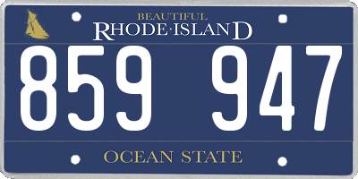 RI license plate 859947