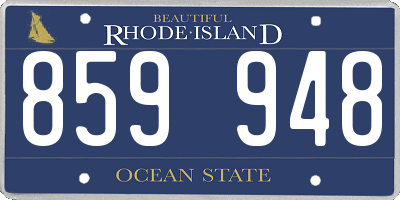 RI license plate 859948