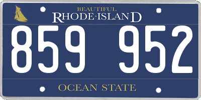 RI license plate 859952