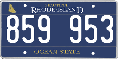 RI license plate 859953