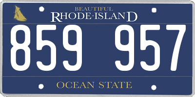 RI license plate 859957