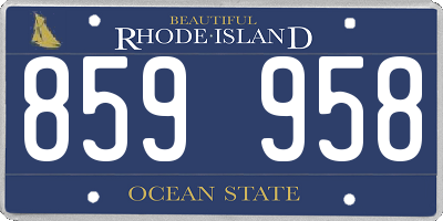 RI license plate 859958