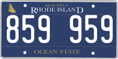 RI license plate 859959