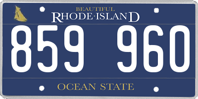RI license plate 859960