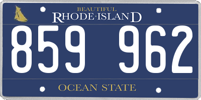 RI license plate 859962
