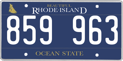 RI license plate 859963