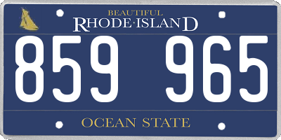 RI license plate 859965