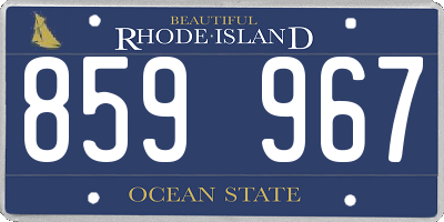RI license plate 859967