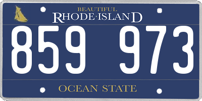 RI license plate 859973