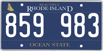 RI license plate 859983