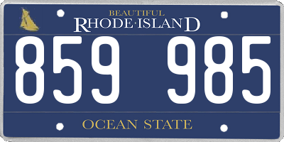 RI license plate 859985