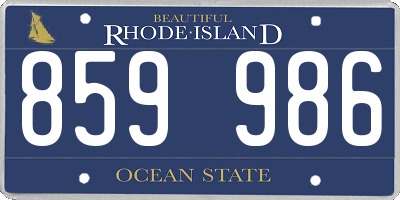 RI license plate 859986