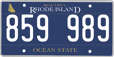RI license plate 859989