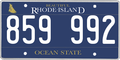 RI license plate 859992