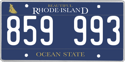 RI license plate 859993