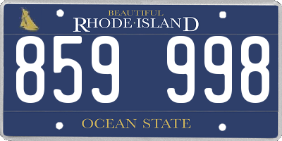 RI license plate 859998
